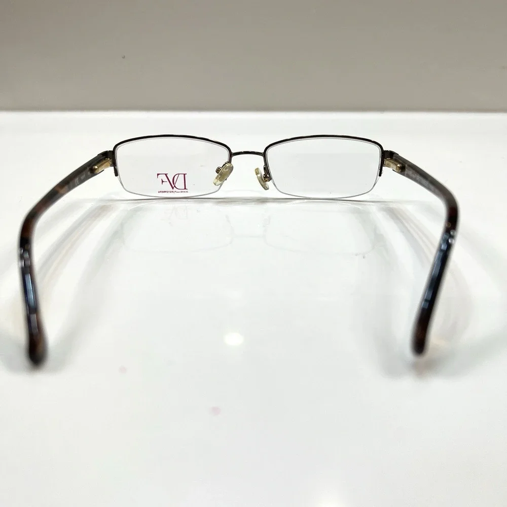 NEW Diane von Furstenberg DVF8032 200 Glossy Bronze Eye Frame 52-17-135 Half Rim